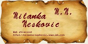 Milanka Nešković vizit kartica